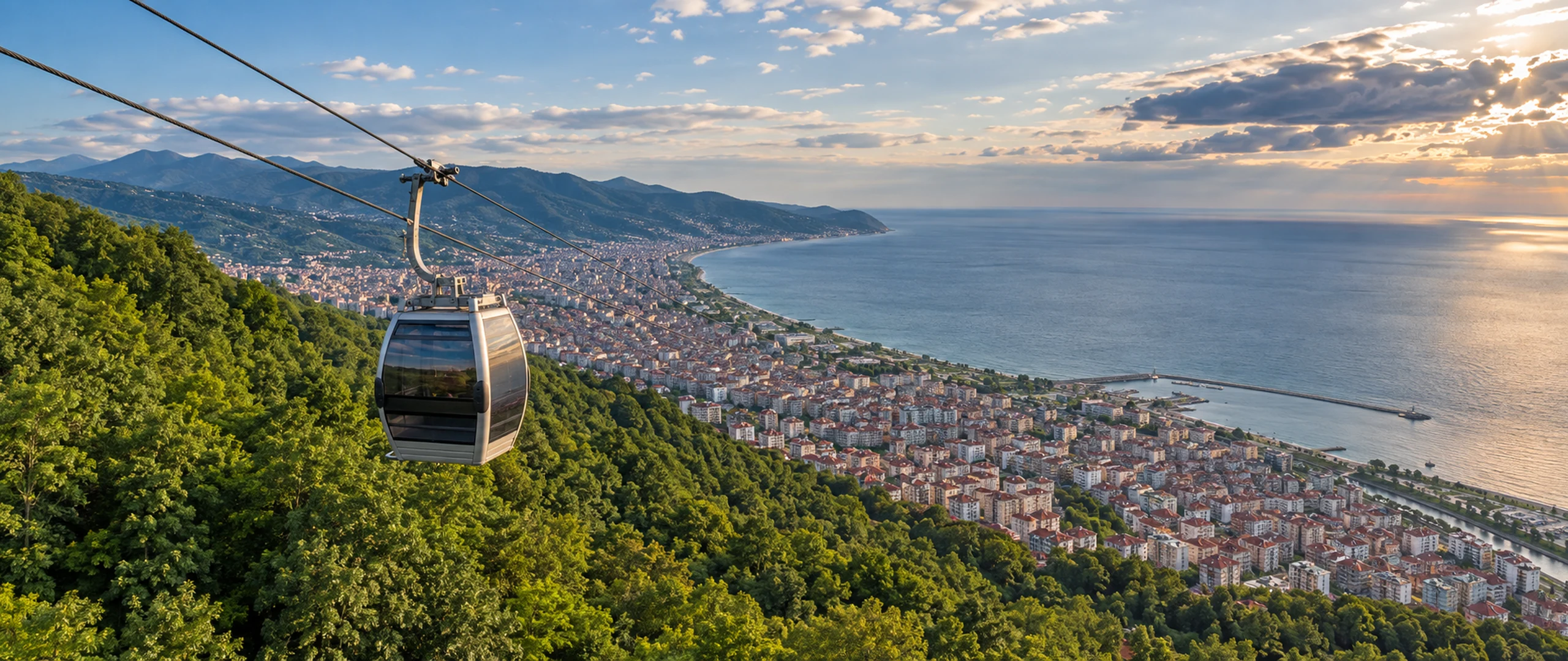 Boztepe cable car above Ordu’s Black Sea coastline